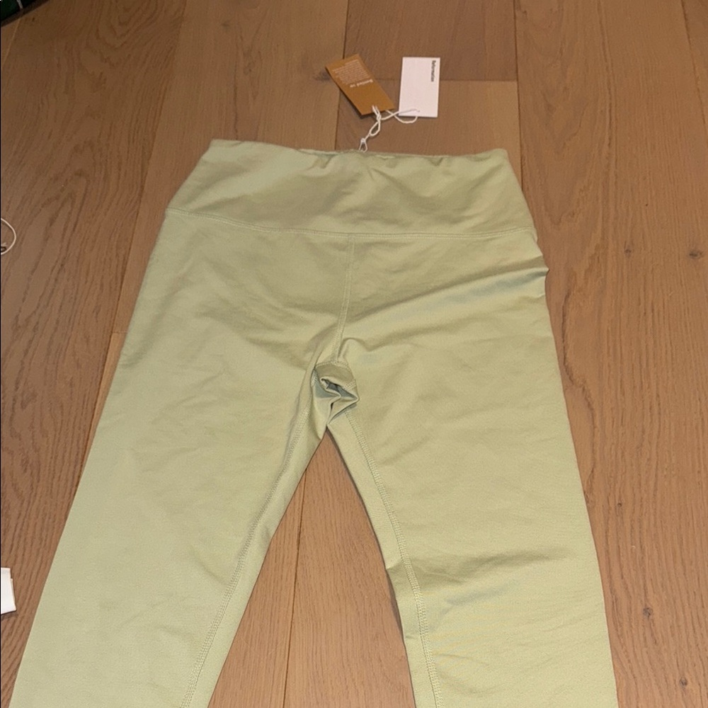 Reformation Green Leggings High-Rise Soft Fabric